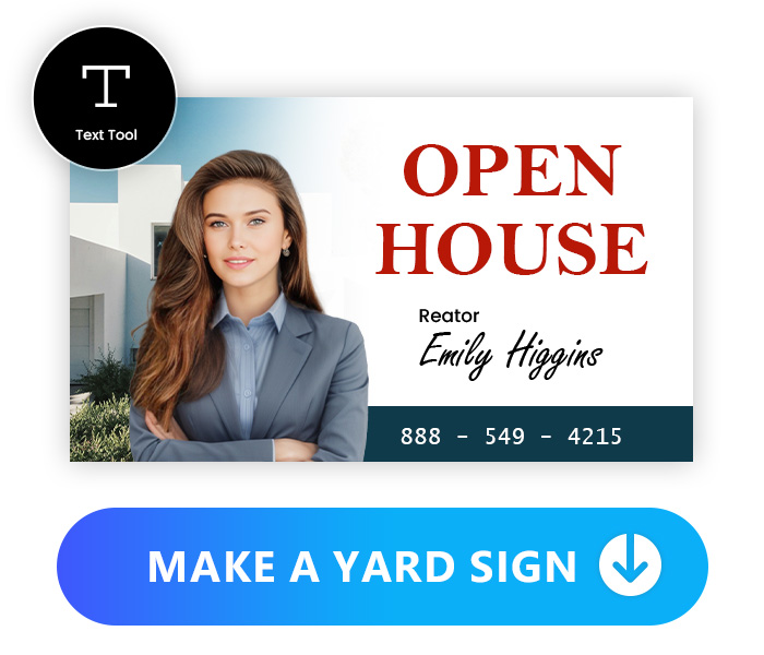 example of a yard sign being added with text with PhotoDirector's Text Tool